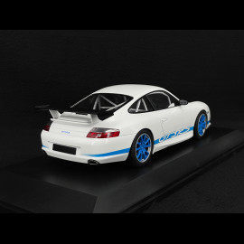 Porsche 911 GT3 RS Typ 996 2002 Weiß / Blaue Streifen 1/18 Minichamps 155062021