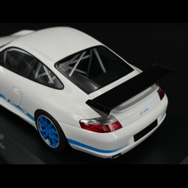 Porsche 911 GT3 RS Typ 996 2002 Weiß / Blaue Streifen 1/18 Minichamps 155062021
