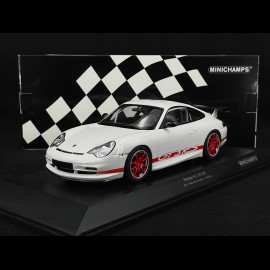 Porsche 911 GT3 RS Type 996 2002 White / Red Stripes 1/18 Minichamps 155062020
