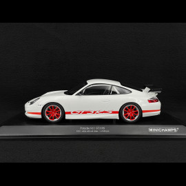 Porsche 911 GT3 RS Type 996 2002 White / Red Stripes 1/18 Minichamps 155062020