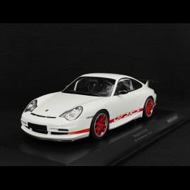 Porsche 911 GT3 RS Type 996 2002 White / Red Stripes 1/18 Minichamps 155062020