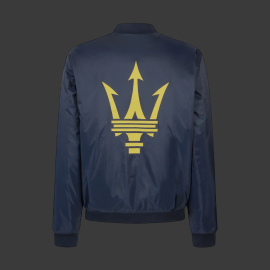 Maserati Jacket Bomber with Trident Logo Made in Italy Navy Blue - Unisex