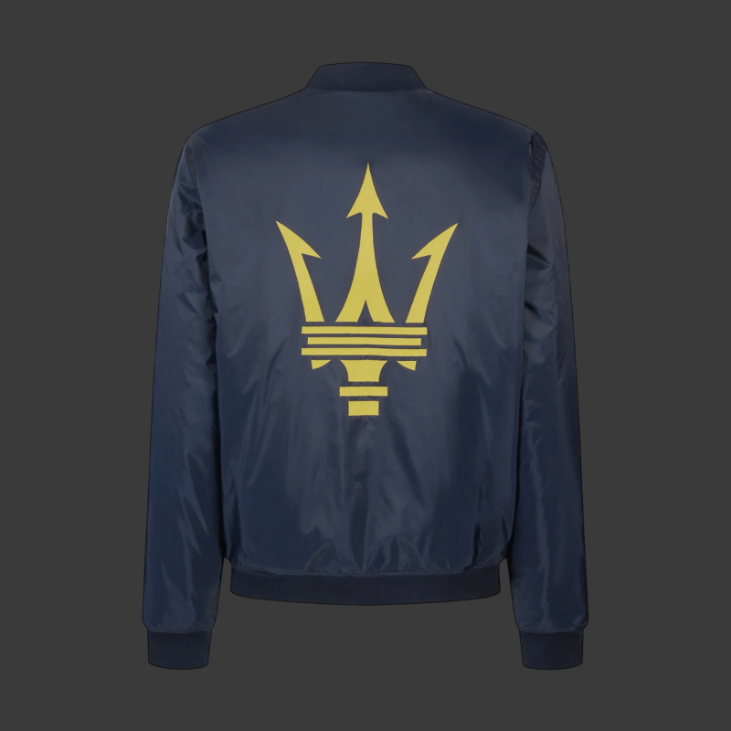 Maserati Bomberjacke mit Dreizack-Logo Hergestellt in Italien Marineblau - Unisex