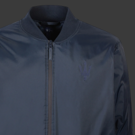 Maserati Jacket Bomber with Trident Logo Made in Italy Navy Blue - Unisex
