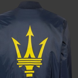 Maserati Jacket Bomber with Trident Logo Made in Italy Navy Blue - Unisex
