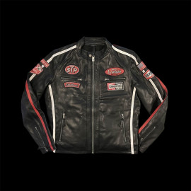 Daytona Lederjacke Schwarz / Rot - Herren