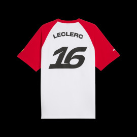 Ferrari T-Shirt F1 Team n° 16 Charles Leclerc Puma Weiß / Rot 701238487-001 - unisex