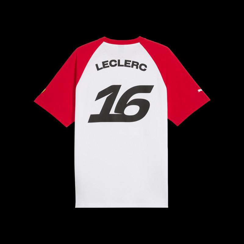 Ferrari T-Shirt F1 Team n° 16 Charles Leclerc Puma Weiß / Rot 701238487-001 - unisex