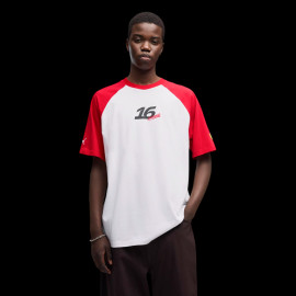 Ferrari T-Shirt F1 Team n° 16 Charles Leclerc Puma Weiß / Rot 701238487-001 - unisex