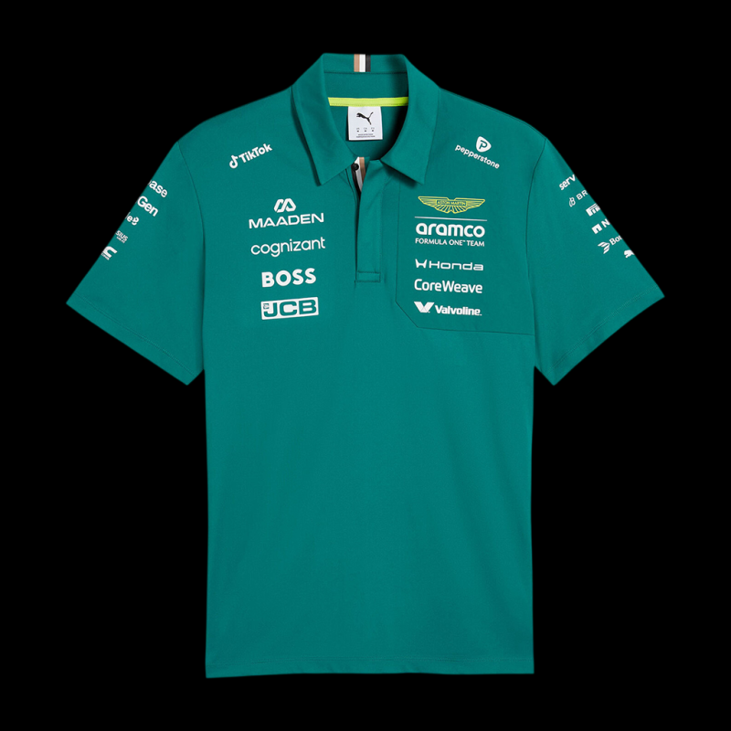Aston Martin Poloshirt F1 Team Alonso / Stroll 2026 Green Lux Puma 701239682-001 - Unisex