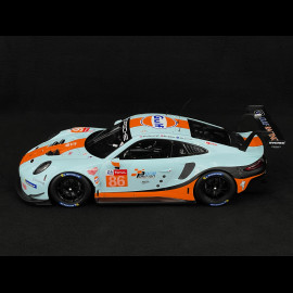Porsche 911 RSR Typ 991 n° 86 24h Le Mans 2018 Gulf Racing 1/12 Ixo LEGT12008