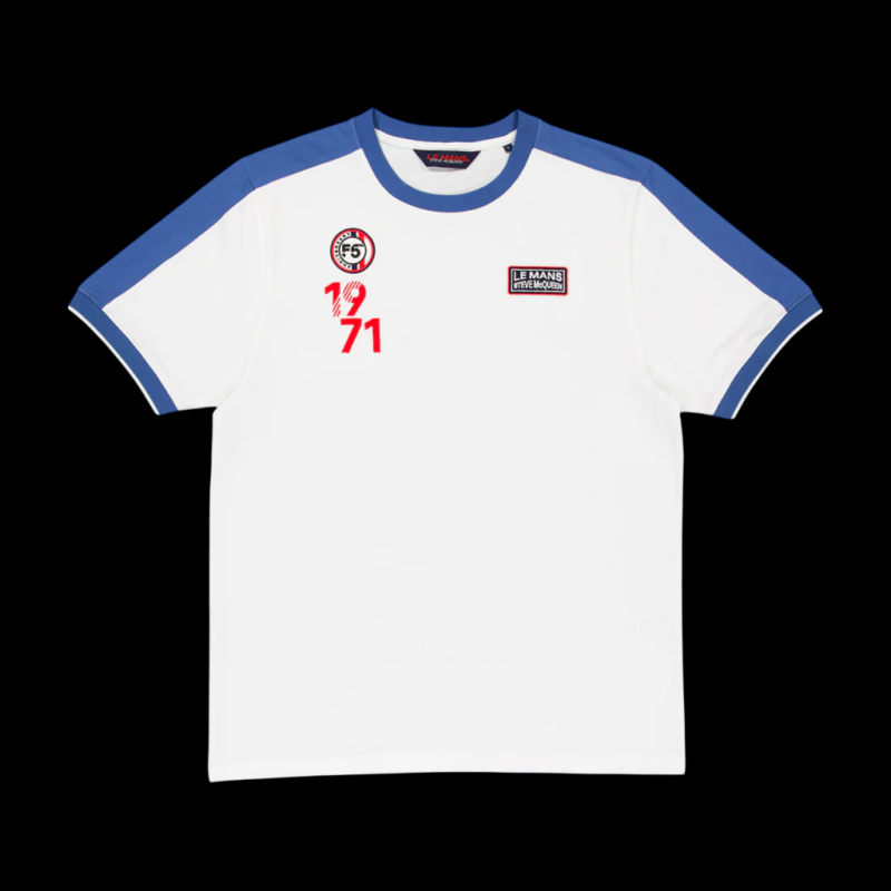 Steve McQueen T-Shirt Le Mans 1971 White / Blue SQ261TSM02-002 - Men