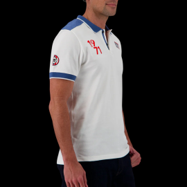 Steve McQueen Polo Shirt Le Mans 1971 White / Blue SQ261POM02-002 - Men