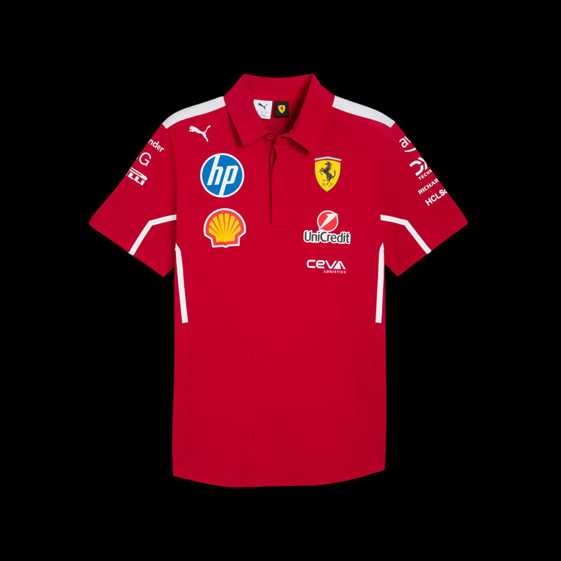 Ferrari Poloshirt F1 Team Leclerc / Hamilton Puma Dunkelrot 763944-01 - unisex