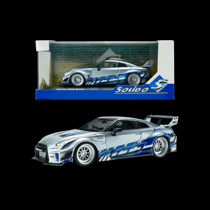 Nissan GT-R R35 Liberty Walk Silhouette 2020 Silber / Blau 1/43 Solido S4311211