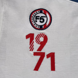 Steve McQueen T-Shirt Le Mans 1971 Weiß / Blau SQ261TSM02-002 - Herren