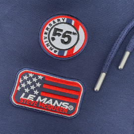 Steve McQueen Kapuzenpullover mit Reißverschluss Le Mans 1971 Marineblau SQ261SSM03-100 - Herren