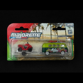 Volkswagen Combi Transporter T1 Bus mit Anhänger und Buggy Grün / Rot 1/64 Majorette 8504102000
