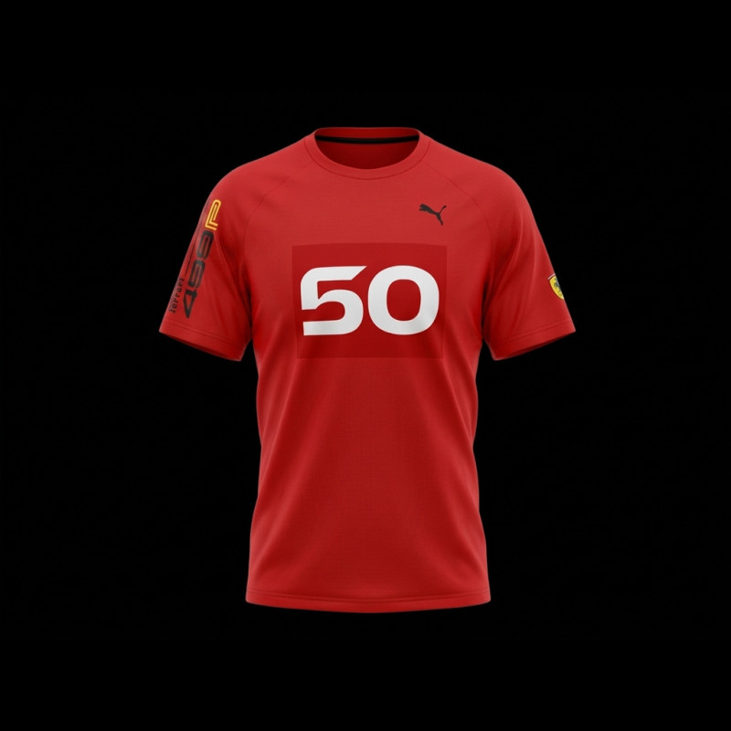 Ferrari T-Shirt 499P n° 50 Hypercar Puma Rot / Weiß 637929-02 - unisex
