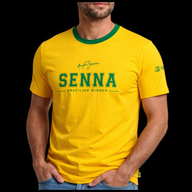 Ayrton Senna T-shirt F1 Brazilian Winner Yellow / Green ASLE01016-YLW - unisex
