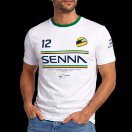 Ayrton Senna T-shirt F1 n° 12 White ASLE01015-WHT - unisex