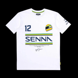 Ayrton Senna T-shirt F1 n° 12 White ASLE01015-WHT - unisex