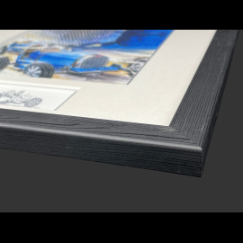 Bugatti Rahmen T35 1924 - Ettore Bugatti Schwarzer Holzrahmen mit Skizze 25 x 30 cm - Uli Ehret