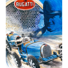 Bugatti Frame T35 1924 - Ettore Bugatti Black Wooden Frame with Sketch 25 x 30 cm - Uli Ehret