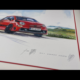 Fiat Abarth 595 Frame 2016 Black Wooden Frame 25 x 30 cm - Uli Ehret
