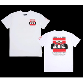 Ayrton Senna T-Shirt F1 Weltmeister Weiß ASRC01004-WHT - unisex