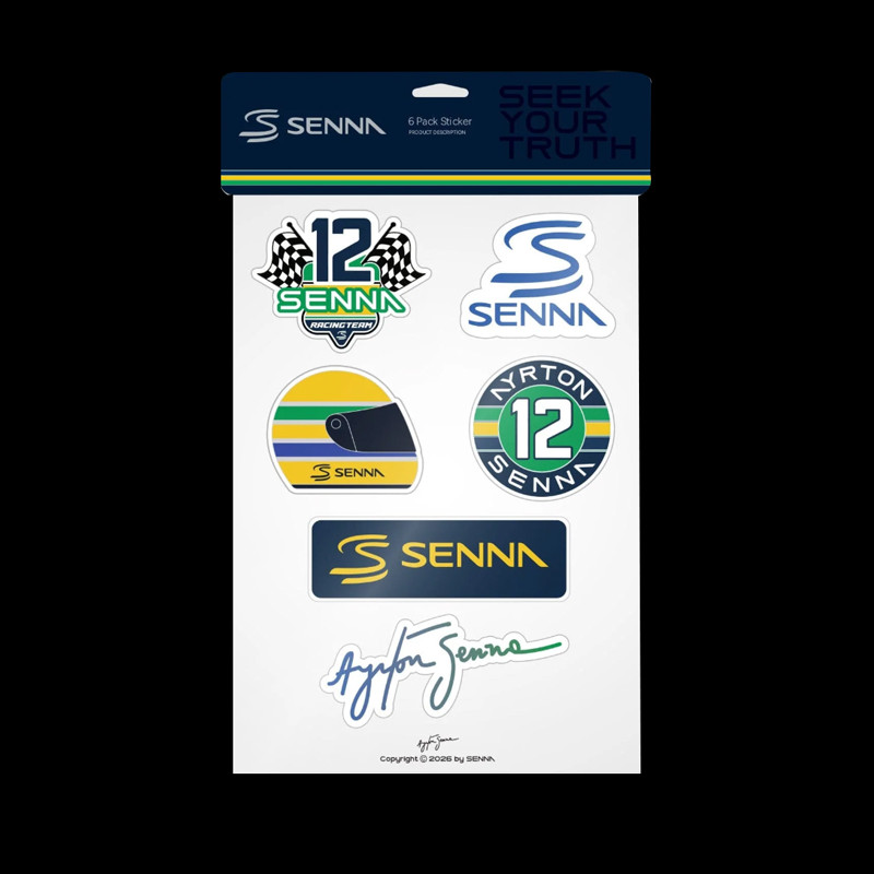 Set von 6 Ayrton Senna Aufkleber ASLE11913-NVY