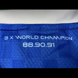 Ayrton Senna T-shirt F1 Three-time World Champion Blue ASLE06001-BLU - unisex