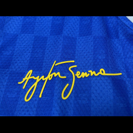 Ayrton Senna T-shirt F1 Three-time World Champion Blue ASLE06001-BLU - unisex