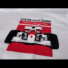 Ayrton Senna T-shirt F1 World Champion White ASRC01004-WHT - unisex
