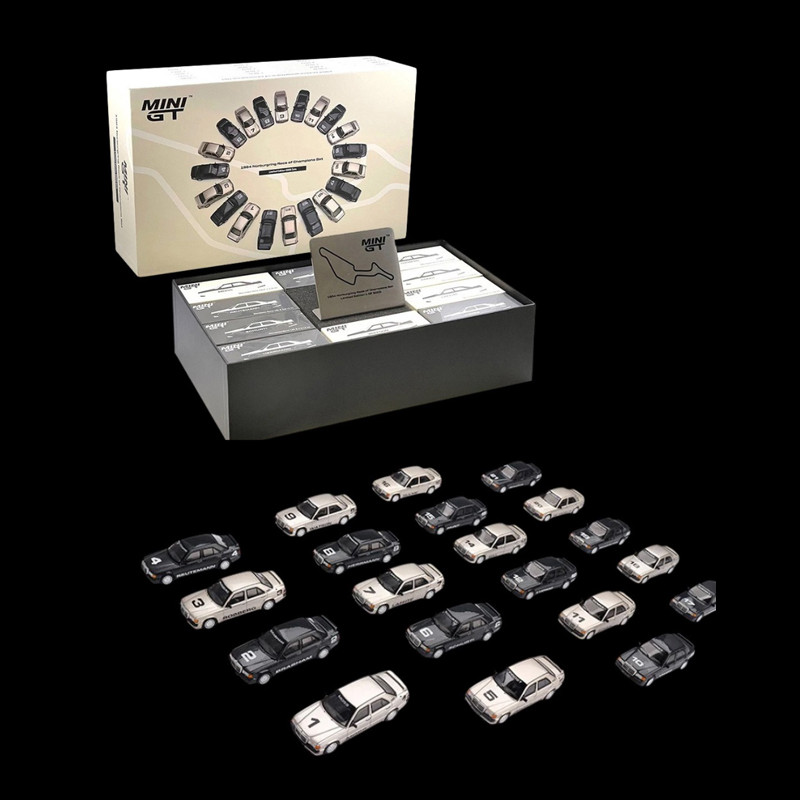 Set of 20 Mercedes-Benz 190E Evo1 Nürburgring Race of Champions 1984 1/64 Mini GT MGTS0016