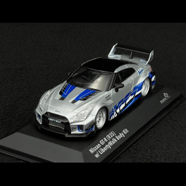 Nissan GT-R R35 Liberty Walk Silhouette 2020 Silver / Blue 1/43 Solido S4311211