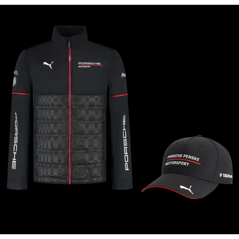 Duo Porsche Jacke Motorsport 6 + Porsche Kappe Motorsport Schwarz