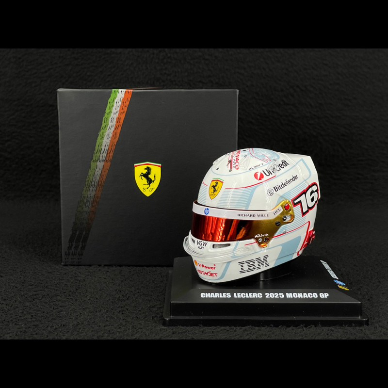 Ferrari Helm Charles Leclerc n° 16 2. Monaco GP 2025 1/5 LookSmart LSHEL013