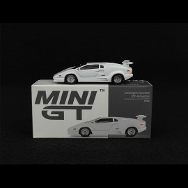 Lamborghini Countach 25-jähriges Jubiläum 1989 Weiß 1/64 Mini GT MGT01134-L