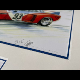 BMW Frame 3.0 CSL "Calder" n°93 1975 Black Wooden Frame with Sketch 25 x 30 cm - Uli Ehret
