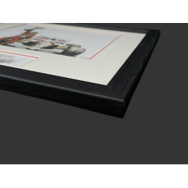 Ayrton Senna Rahmen McLaren MP4/4 1988 Schwarzer Holzrahmen mit Skizze 25 x 30 cm - Uli Ehret