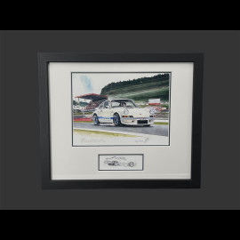 Porsche 911 Rahmen Carrera RS 2.7 1972 Schwarzer Holzrahmen mit Skizze 25 x 30 cm - Uli Ehret