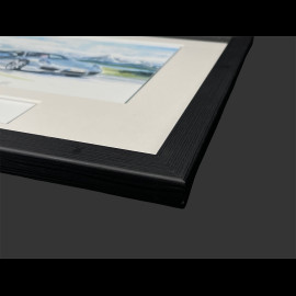Porsche 911 Frame type 991 2011 Black Wooden Frame with Sketch 25 x 30 cm - Uli Ehret