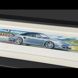 Porsche Frame 911 Convertible Type 991.2 2015 Black Wooden Frame 38 x 15 cm - Uli Ehret