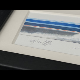 Ferrari 499P n° 51 Sieger 24h Le Mans 2023 Schwarzer Holzrahmen 38 x 15 cm - Uli Ehret