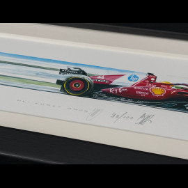 Ferrari SF-25 n° 44 Lewis Hamilton F1 Schwarzer Holzrahmen 38 x 15 cm – Uli Ehret