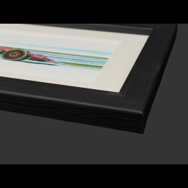 Ferrari SF-25 n° 44 Lewis Hamilton F1 Schwarzer Holzrahmen 38 x 15 cm – Uli Ehret