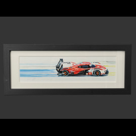Porsche Rahmen 963 N° 6 2024 Schwarzer Holzrahmen 38 x 15 cm - Uli Ehret