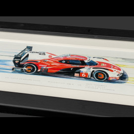 Porsche Rahmen 963 N° 6 2024 Schwarzer Holzrahmen 38 x 15 cm - Uli Ehret