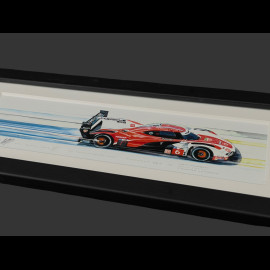 Porsche Rahmen 963 N° 6 2024 Schwarzer Holzrahmen 38 x 15 cm - Uli Ehret